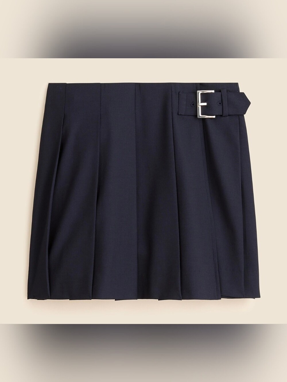 J. Crew Pleated mini skirt with buckle detail Sz 12
